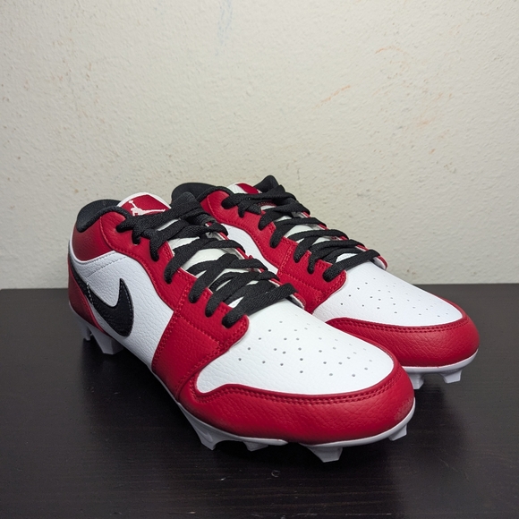 Nike Air Jordan 1 Low TD Football Cleats Chicago White Red FJ6245-106 Mens - Picture 4 of 8